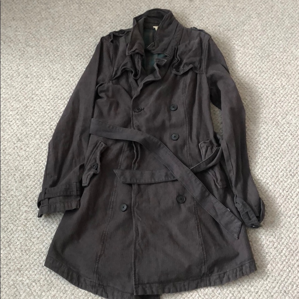 We the free grey trench-coat